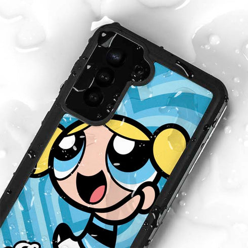 Cartoon Network Powerpuff Girls Bubbles Blue Hearts Galaxy S24 Plus Waterproof Case